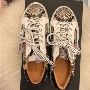 USED Veronica Beard Sami Python Sneaker